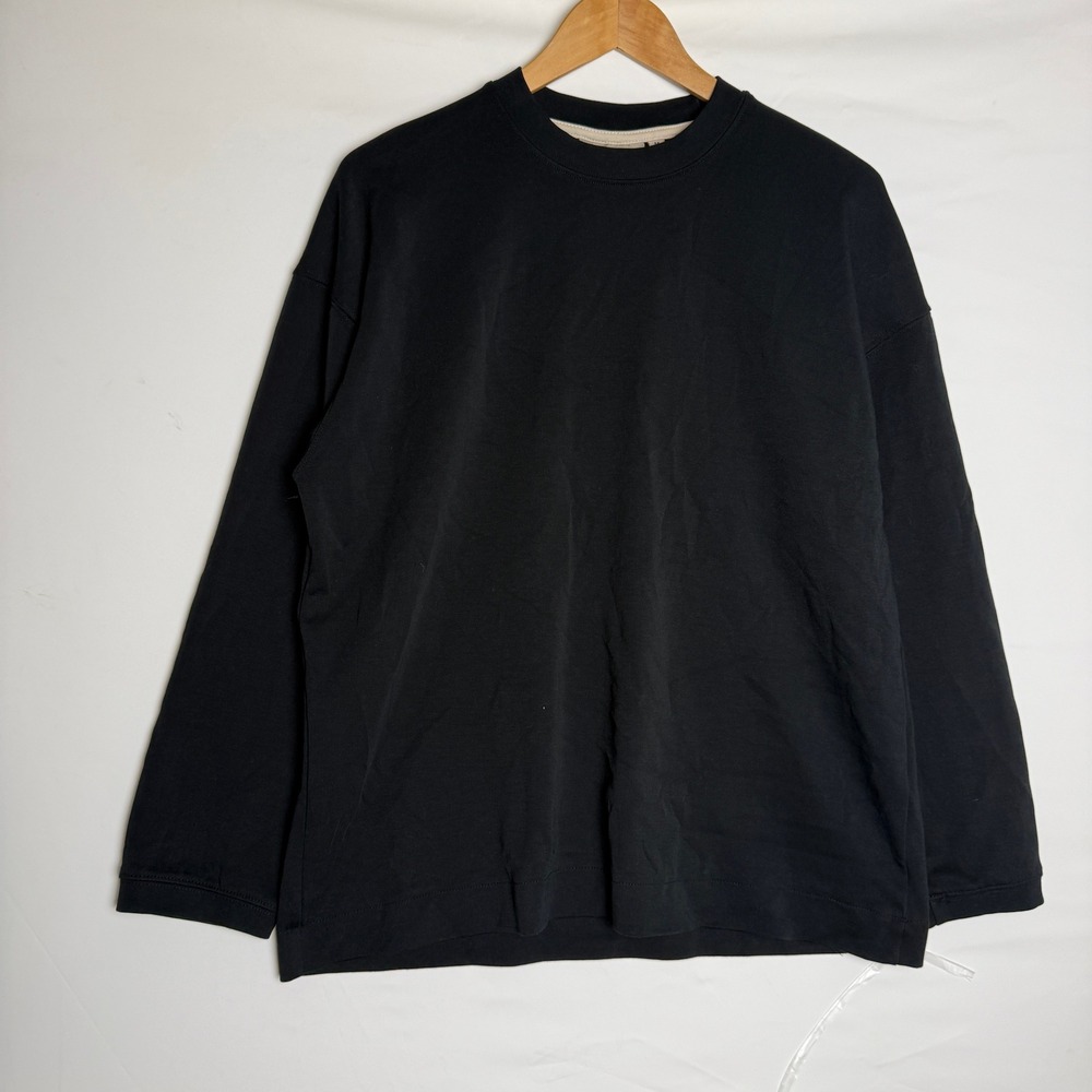 Amongst Others Mens Black Long Sleeve Crew Neck T-Shirt M Dropped Shoulder